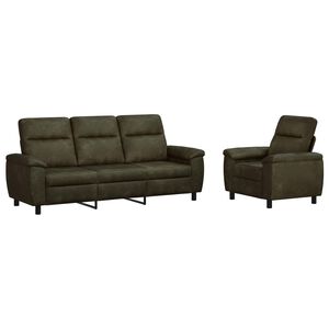 vidaXL Sofa-Set 2 pcs Olivegr&uuml;n Kunstwildleder