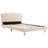 vidaXL Bett mit Memory-Schaum-Matratze Beige Stoff 140&times;200 cm