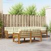 vidaXL Outdoor-Sofagarnitur mit Kissen 7 pcs Natur und Creme