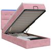 vidaXL Ottoman-Bett mit Matratze und LED Rosa 80 x 200 cm Samt