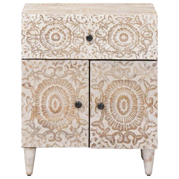 vidaXL Bettkasten mit Schubladen Wei&szlig; 50 x 33 x 60 cm Massivholz Mango