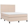 vidaXL Boxspringbett mit Matratze & LED Cappuccino-Braun 140x200cm