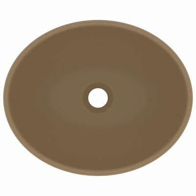 vidaXL Luxuriöses Ovales Waschbecken Matt Creme 40x33 cm Keramik