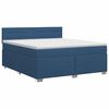 vidaXL Boxspringbett mit Matratze mit Kopfteil Blau 160 x 200 cm Stoff
