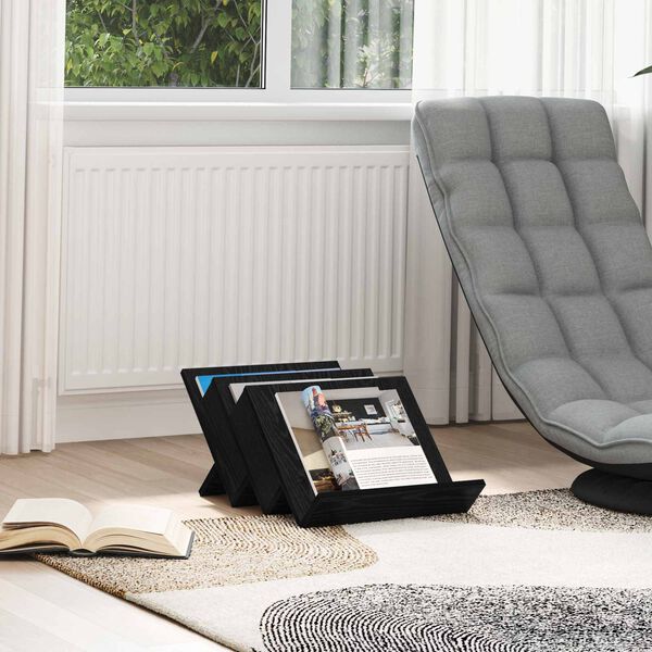 vidaXL Magazinregal mit Regal Schwarz Eichen-Optik 53 x 40 x 28.5 cm