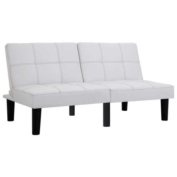 vidaXL 2-Sitzer-Sofa Wei&szlig; Kunstleder