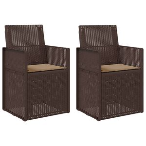 vidaXL Garten Esszimmerst&uuml;hle 2 pcs Braun und Taupe PP