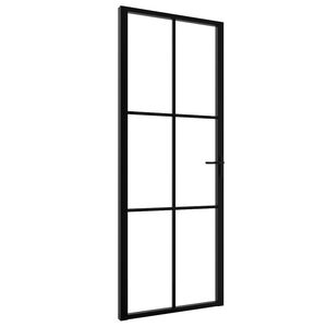 vidaXL Innent&uuml;r ESG Glas und Aluminium 76x201,5 cm Schwarz