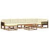 vidaXL Outdoor-Sofagarnitur mit Kissen 8 pcs Natur und Creme