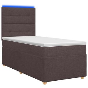 vidaXL Boxspringbett mit Matratze Dunkelbraun 80 x 200 cm Stoff