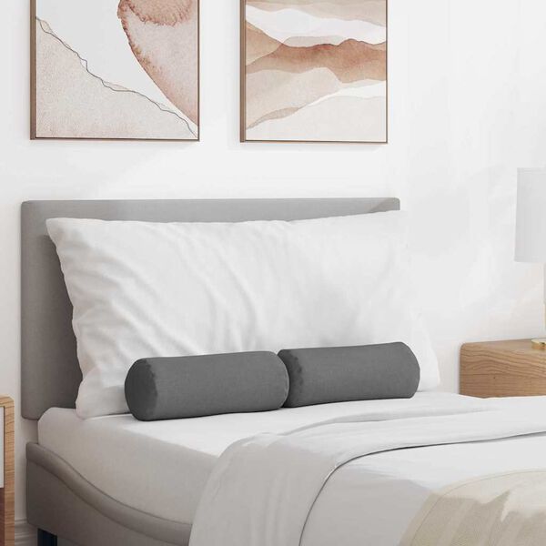 vidaXL Bolsterkissen 2 Stück Dunkelgrau Ø 15 x 40 cm Stoff