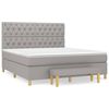 vidaXL Boxspringbett mit Matratze Hellgrau 160x200 cm Stoff