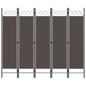 vidaXL 5-tlg. Raumteiler Anthrazit 200 x 180 cm