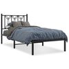 vidaXL Bettgestell mit Kopfteil Metall Schwarz 107x203 cm