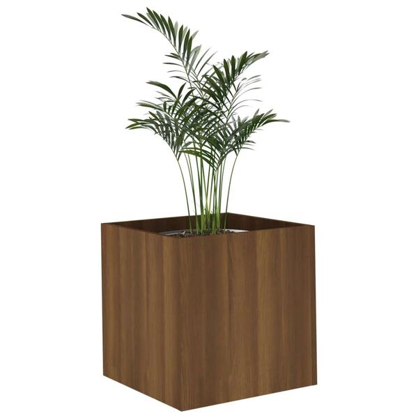 vidaXL Pflanzgef&auml;&szlig; Braun Eichen-Optik 40x40x40 cm Holzwerkstoff