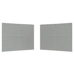 vidaXL Partyzelt-Seitenteil 2 Stk. 300 x 195 cm Hellgrau PE und Stahl