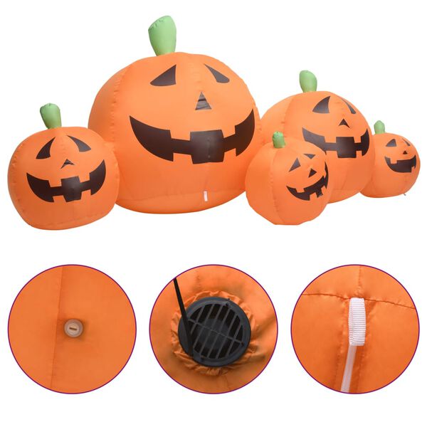 vidaXL Halloween-Kürbisfamilie Aufblasbar LED 1,8 m
