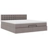 vidaXL Ottoman-Bett mit Matratze Taupe 160x200 cm Stoff