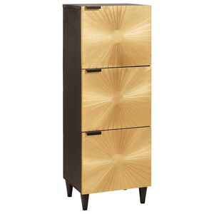 vidaXL Seitenschrank mit Speicher Schwarz und Gold 40 x 33,5 x 110 cm