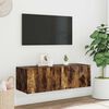 vidaXL TV-Wandschrank mit LED-Leuchten R&auml;uchereiche 100x35x31 cm