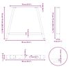 vidaXL Esstischbeine A-Form 2 Stk. Weiß 90x(72-73) cm Stahl