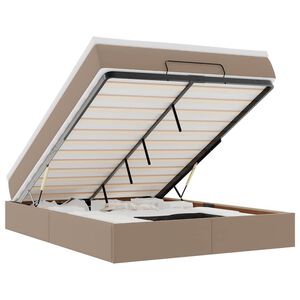 vidaXL Ottoman-Bett mit Matratze Cappuccino-Braun 140x200cm Kunstleder