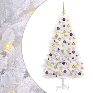 vidaXL K&uuml;nstlicher Weihnachtsbaum 180 cm PVC und Stahl Wei&szlig;