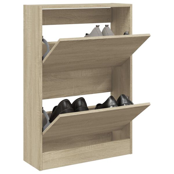 vidaXL Schuhschrank Sonoma-Eiche 60x21x87,5 cm Holzwerkstoff