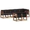 vidaXL Outdoor-Sofagarnitur mit Kissen 8 pcs Nat&uuml;rlich und Schwarz