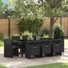 vidaXL Garten Essgruppe mit Kissen 9 pcs Schwarz Poly-Rattan