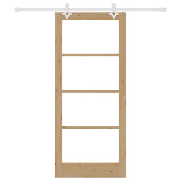 vidaXL Schiebet&uuml;r Natur 86 x 198,5 cm Massivholz Kiefer und Glas