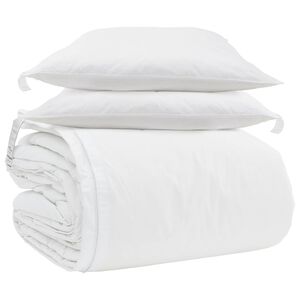 vidaXL Bettdecken Set mit Kissen 3 pcs Wei&szlig; Daunenfeder