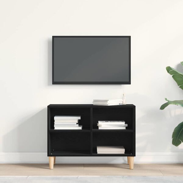 vidaXL TV-Schr&auml;nk Schwarz Eichen-Optik 69,5 x 30 x 50 cm Holzwerkstoff