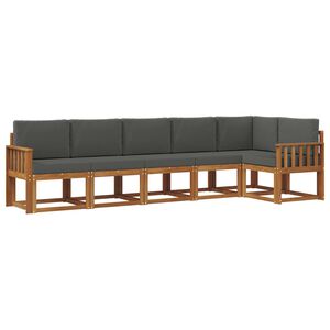 vidaXL Outdoor-Sofagarnitur 6 stk. Natur und Anthrazit
