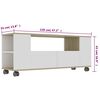 vidaXL TV-Schrank Wei&szlig; Sonoma-Eiche 120x35x48 cm Holzwerkstoff