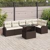 vidaXL Garten-Sofa-Set mit Kissen 7 pcs Braun und Creme Poly-Rattan
