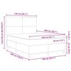 vidaXL LED Boxspringbett Creme und Wei&szlig; 140 x 200 cm Cordstoff