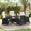 vidaXL Garten Essgruppe mit Kissen 5 pcs Schwarz Poly-Rattan