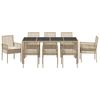 vidaXL Garten Essgruppe 9 pcs Beige Poly-Rattan