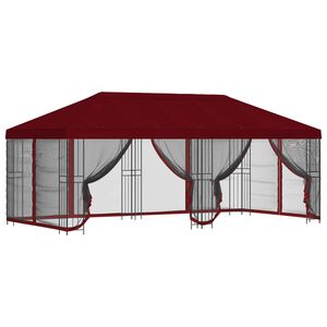 vidaXL Pavillon mit Seitenw&auml;nden 6 x 3 m Bordeauxrot