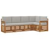 vidaXL Outdoor-Sofagarnitur 5 Stk. Nat&uuml;rlich und Hellgrau Polyester