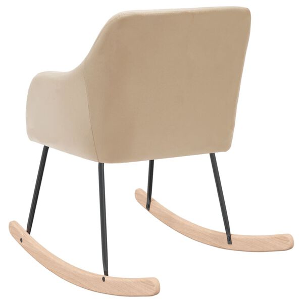vidaXL Schaukelstuhl Creme Stoff