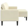 vidaXL 2-Sitzer-Sofa mit Chaiselongue L-Form Creme 125 cm Kunstleder