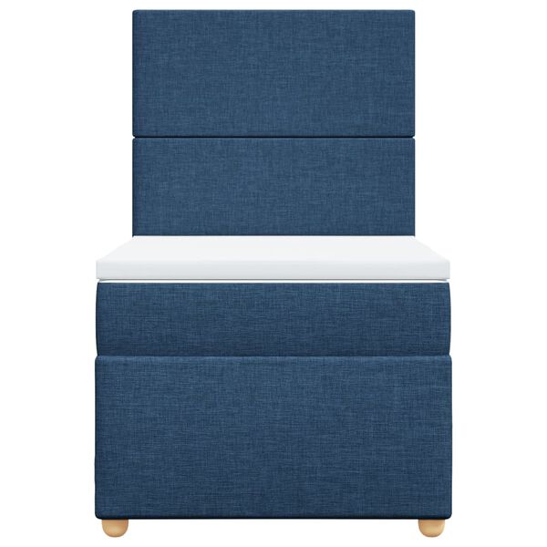 vidaXL Boxspringbett mit Matratze Blau 100x200 cm Stoff