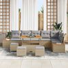 vidaXL Gartensofa-set 10 pcs Beige Poly-Rattan