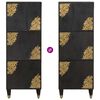 vidaXL Highboard mit Regal Schwarz 40 x 33 x 110 cm Massivholz Mango