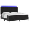 vidaXL Boxspringbett mit Matratze mit LED Schwarz 200 x 200 cm Samt