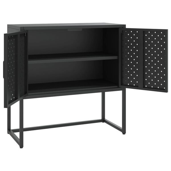 vidaXL Sideboard Schwarz 75x35x75 cm Stahl