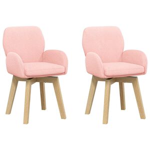 vidaXL Drehstuhl Esszimmer 2 pcs Boucl&eacute; Rosa 54 x 58 x 87 cm