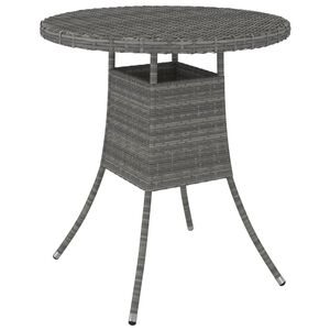 vidaXL Gartentisch Grau 70x70x73 cm Poly Rattan